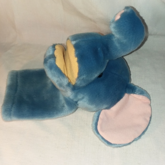 Plushpups Elephant Hand Puppet Toy 12" Blue Plush Stuffed Animal Vintage 2001 - Picture 8 of 12